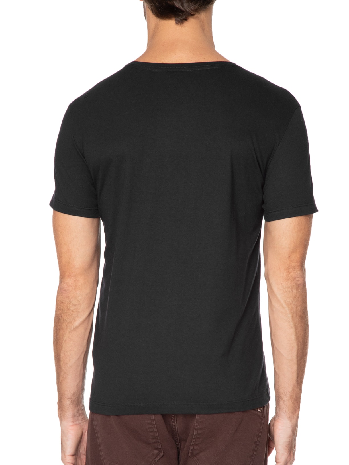 Camiseta Masculina Com Bolso Preto Sergio K