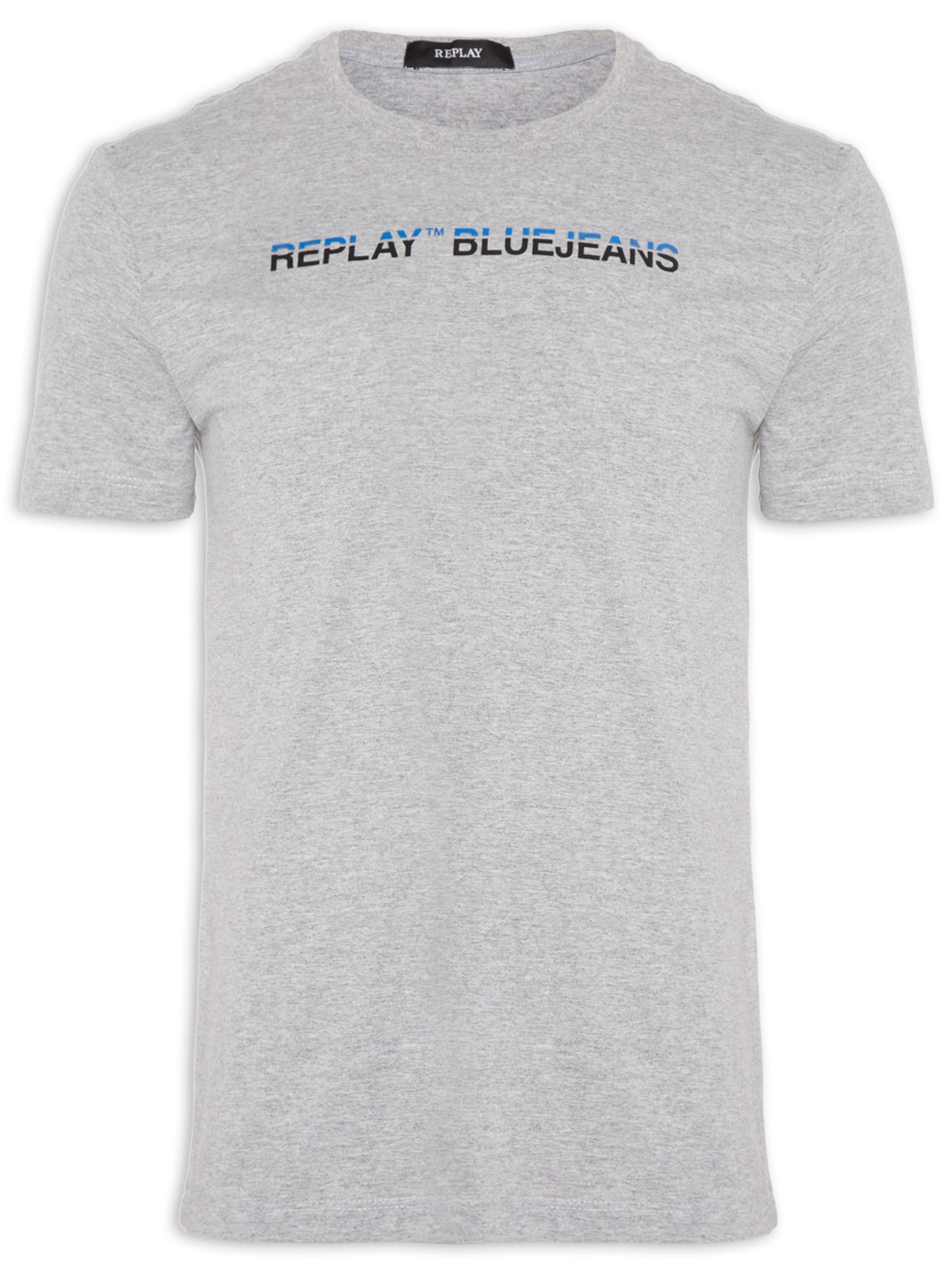 Camiseta Masculina Com Detalhe Fluor Cinza Replay