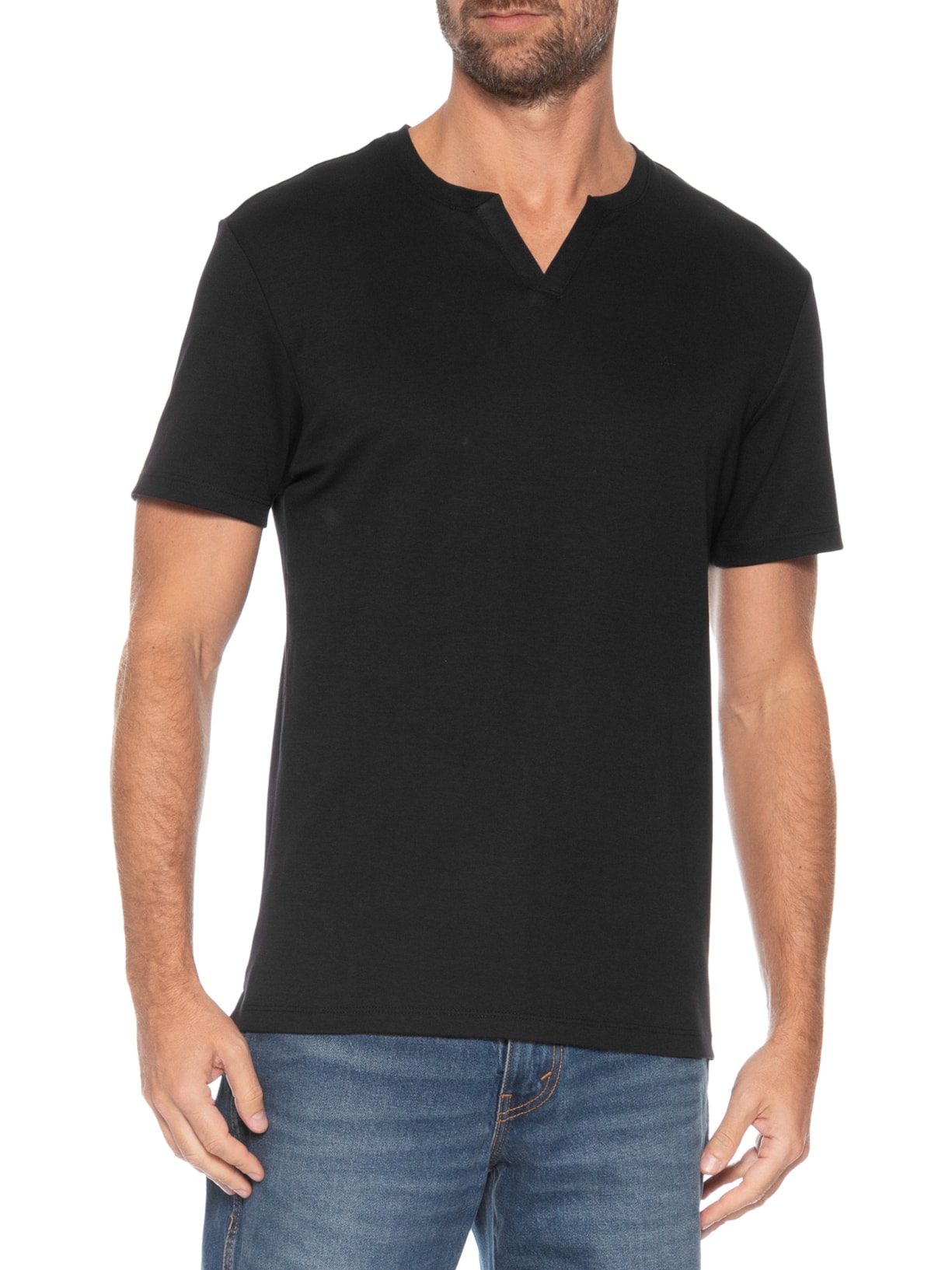 Camiseta Masculina Com Detalhe – Preto Aramis