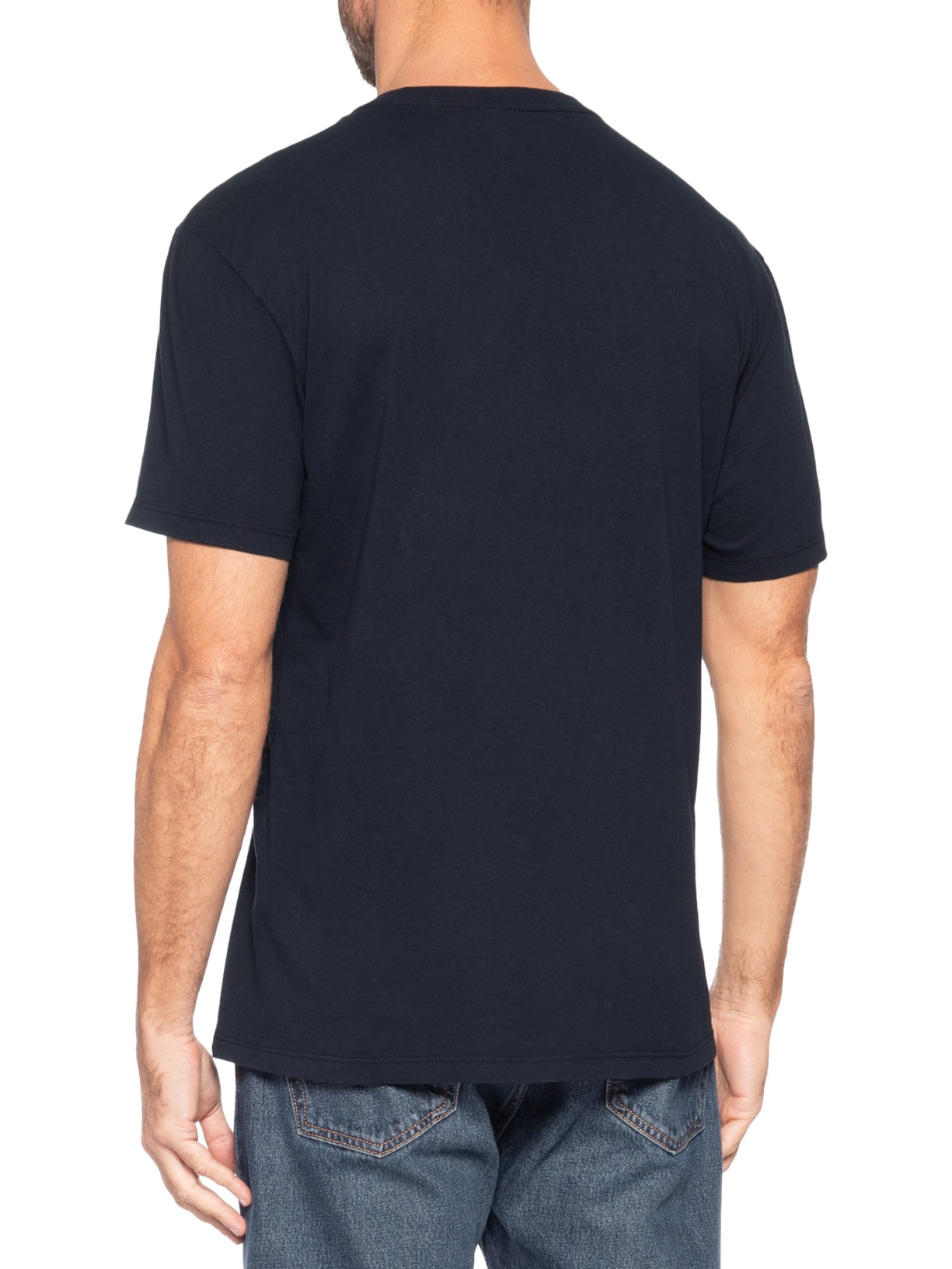 Camiseta Masculina Com Estampa De Logo Flag Dna Azul Tommy Jeans