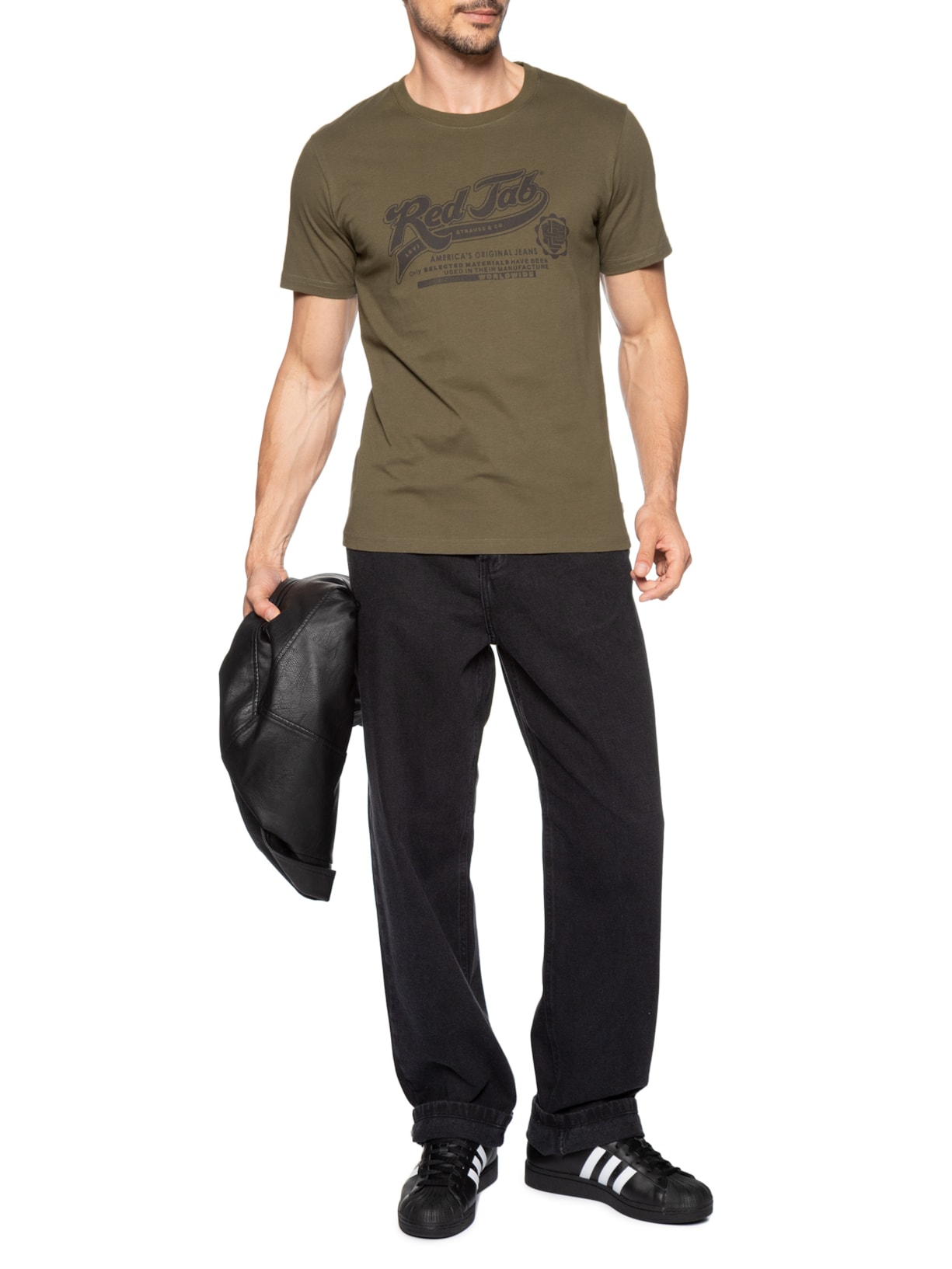 Camiseta Masculina Com Estampa E Gola Tradicional Marrom Levi's