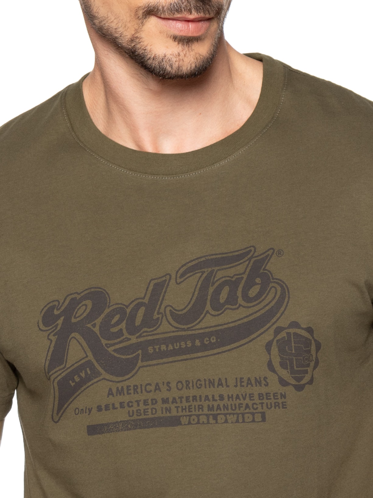 Camiseta Masculina Com Estampa E Gola Tradicional Marrom Levi's