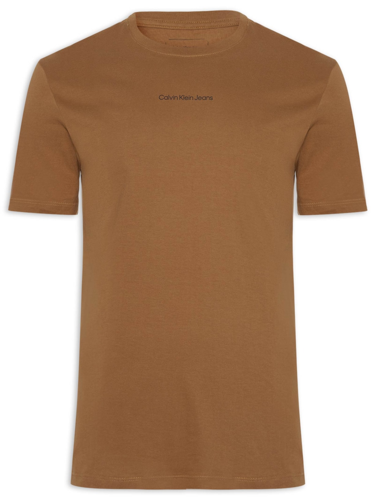 Camiseta Masculina Com Logo Centralizado Marrom Calvin Klein Jeans