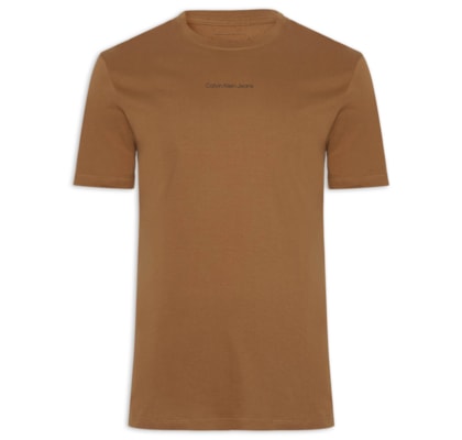 Camiseta Masculina Com Logo Centralizado - Marrom