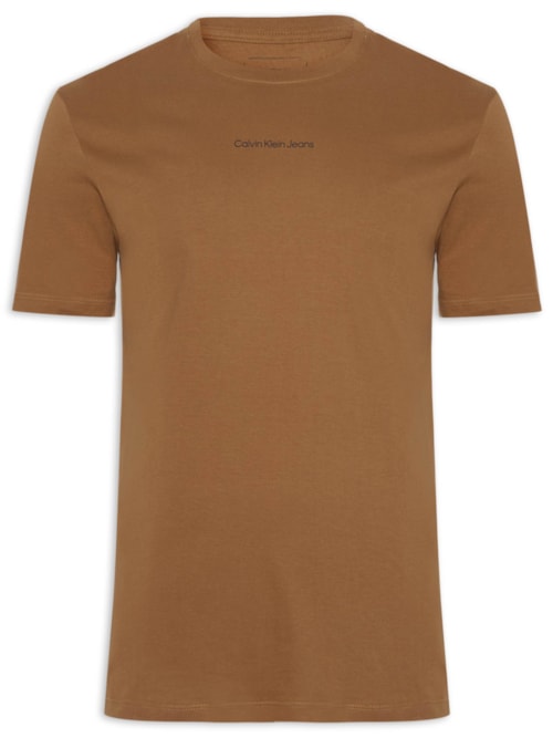 Camiseta Masculina Com Logo Centralizado - Marrom