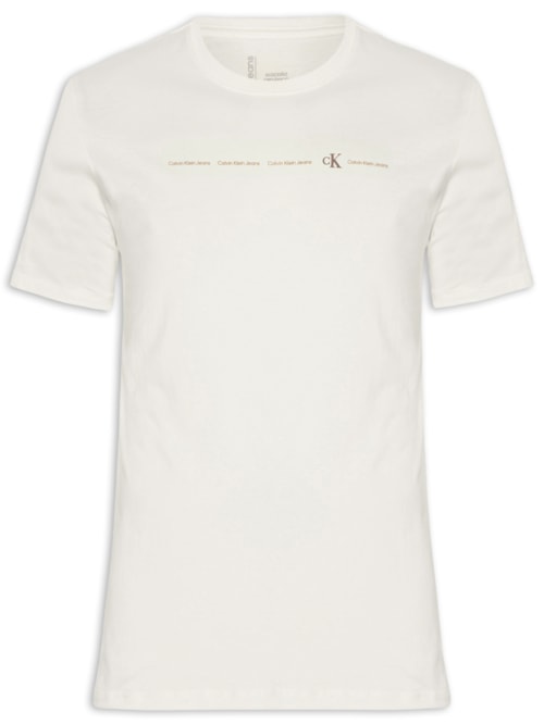 Camiseta Masculina Com Logo CK - Branco