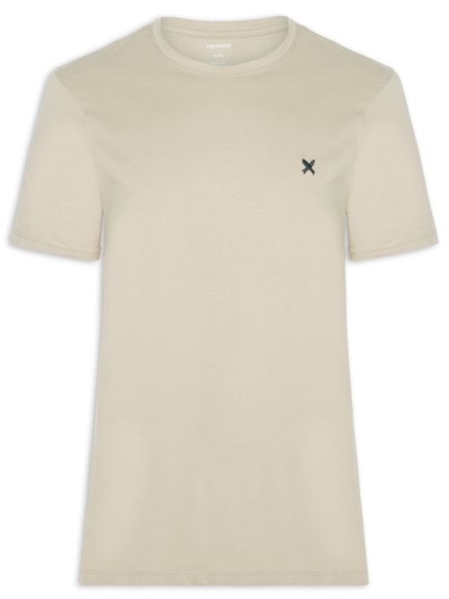 Camiseta Masculina com Peixe Bordado Família - Marrom