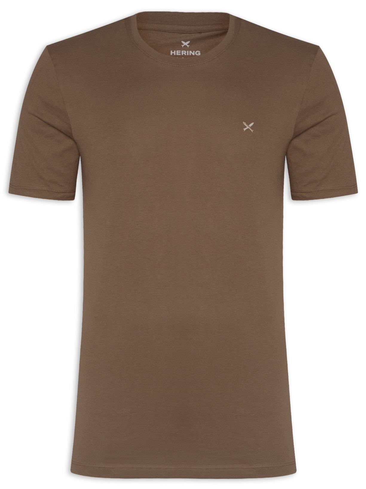 Camiseta Masculina com Peixe Bordado - Marrom