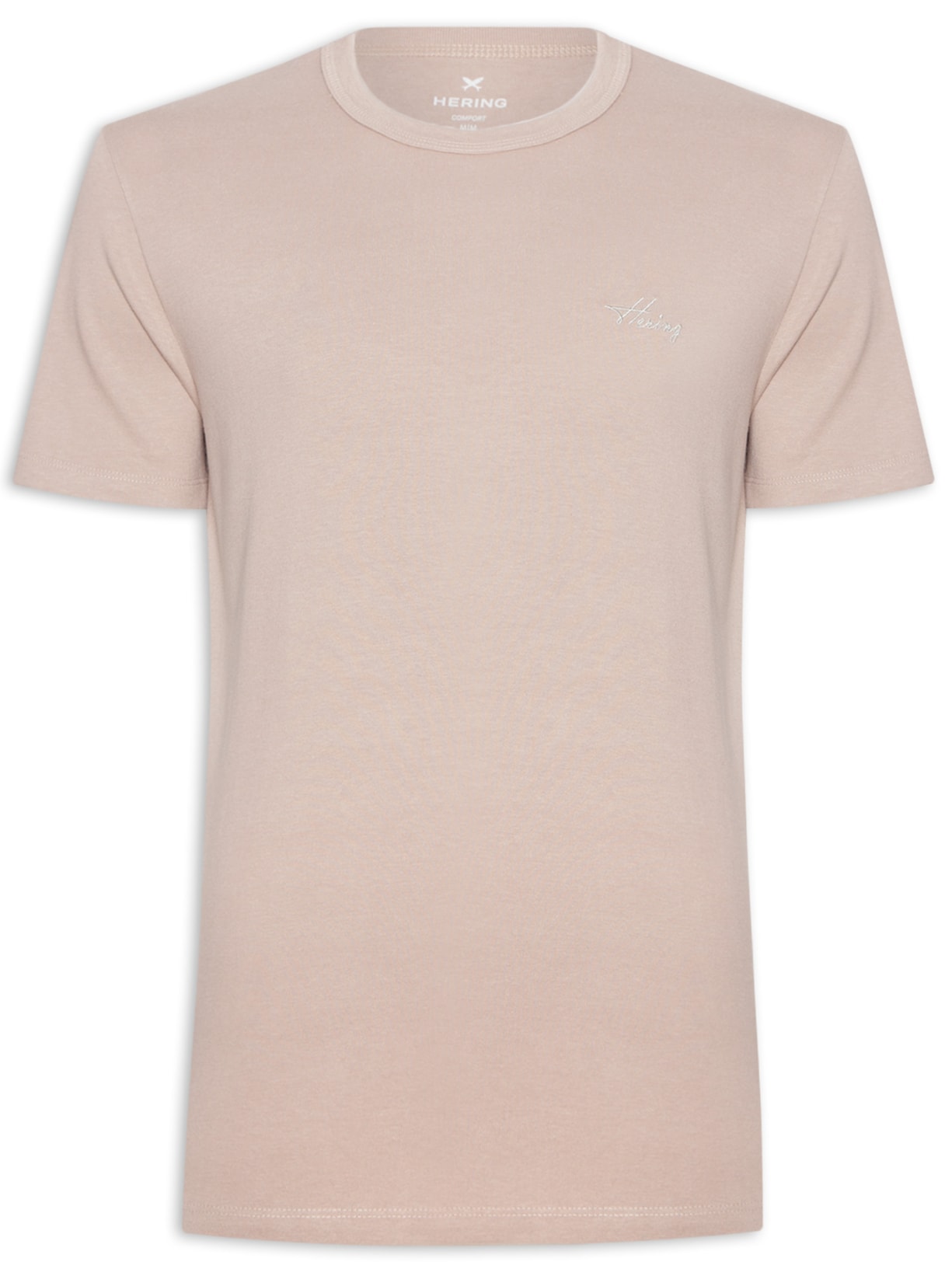 Camiseta Masculina Comfort Com Bordado - Bege