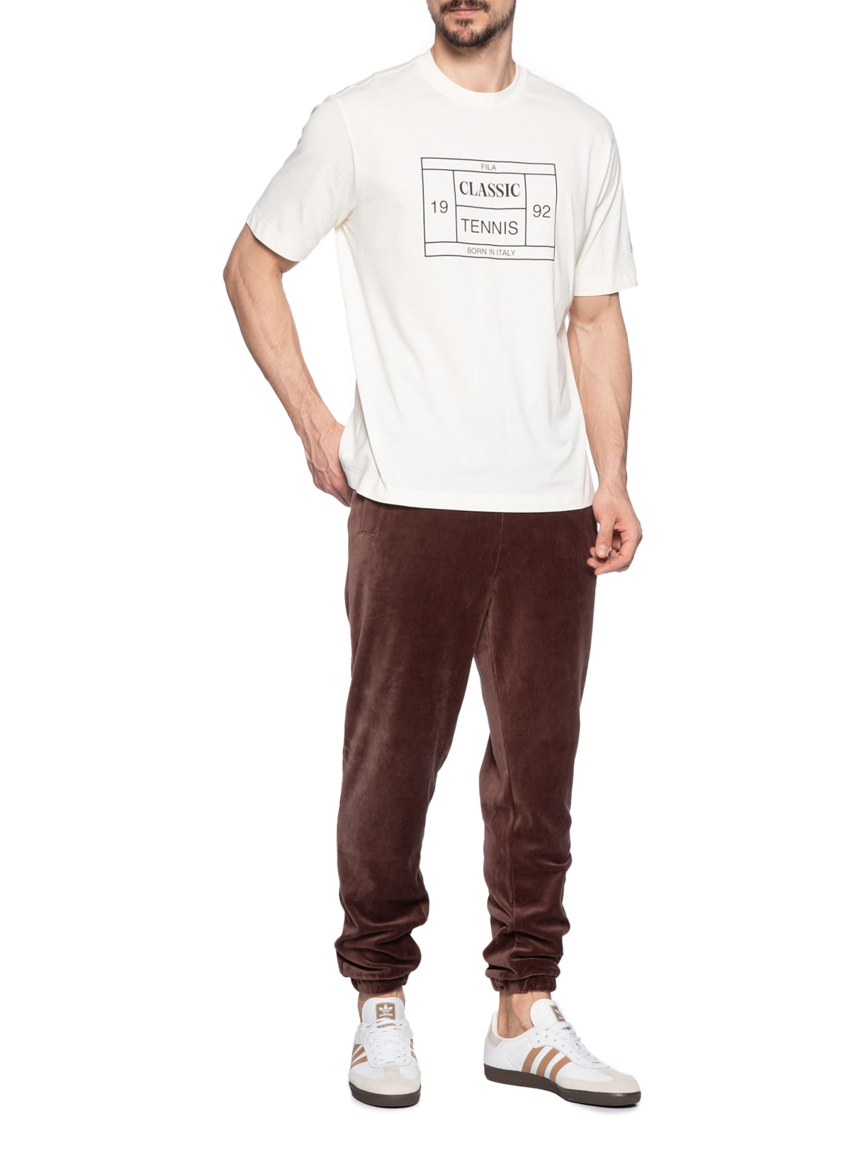 Camiseta Masculina Comfort Tennis Union Classics Off White Fila