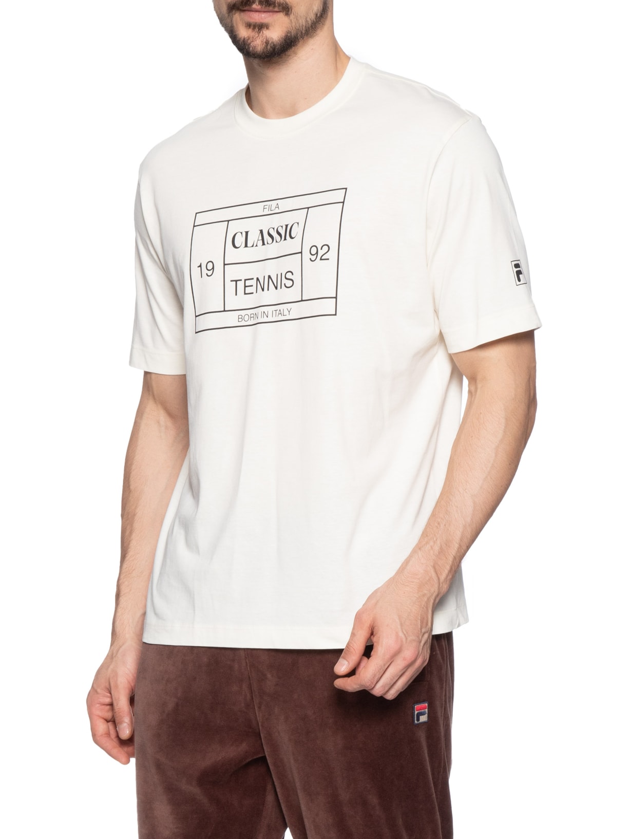 Camiseta Masculina Comfort Tennis Union Classics Off White Fila