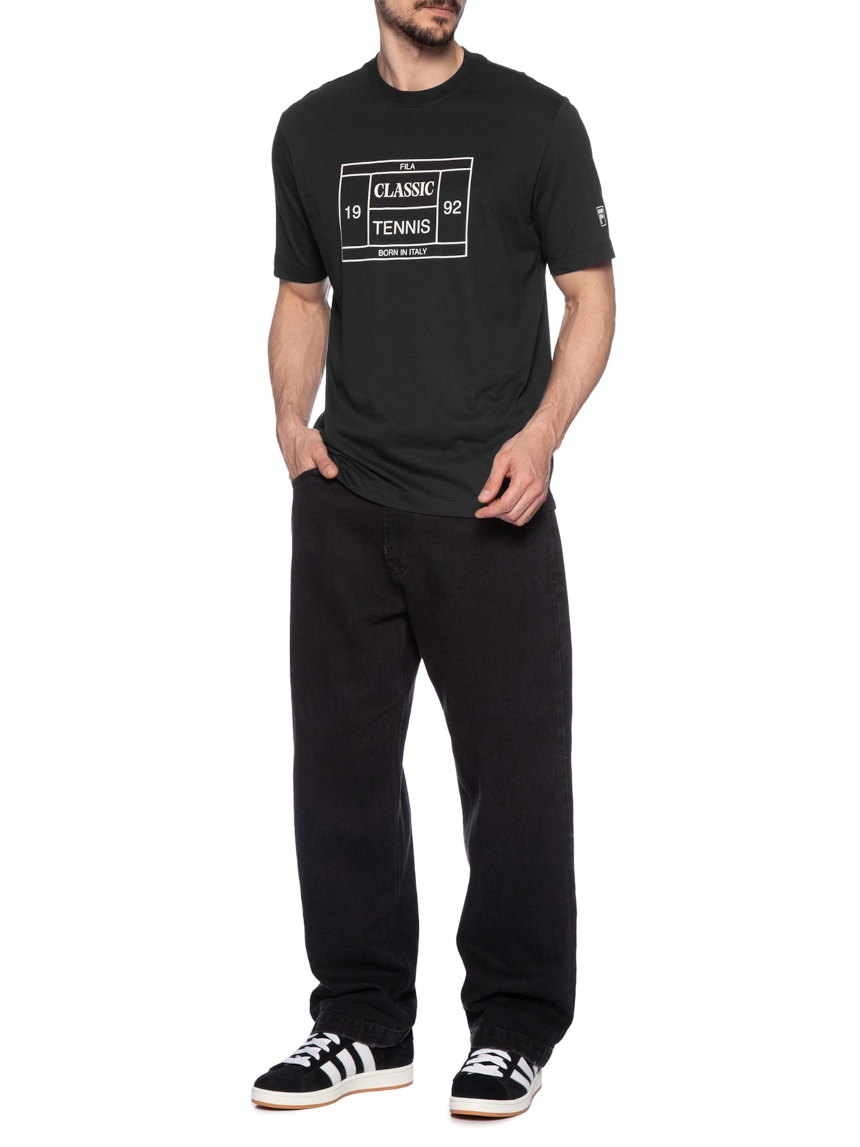 Camiseta Masculina Comfort Tennis Union Classics Preto Fila