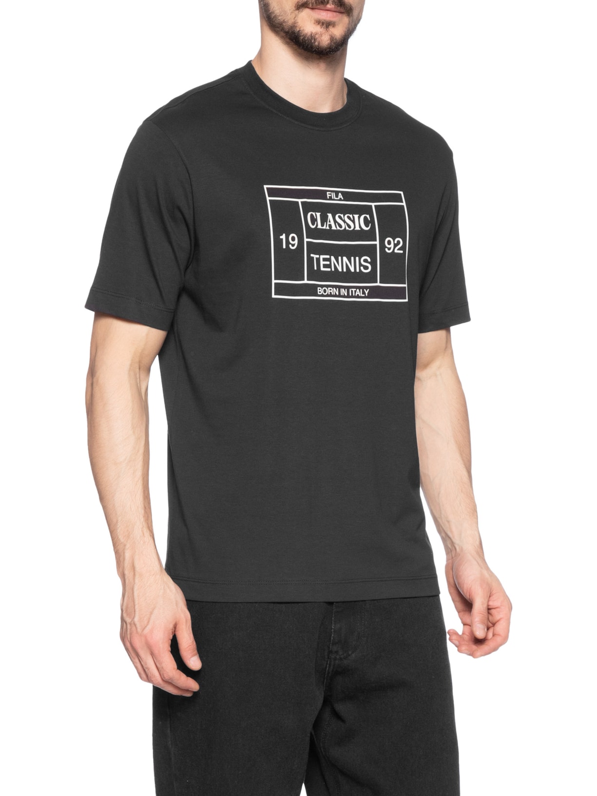 Camiseta Masculina Comfort Tennis Union Classics Preto Fila