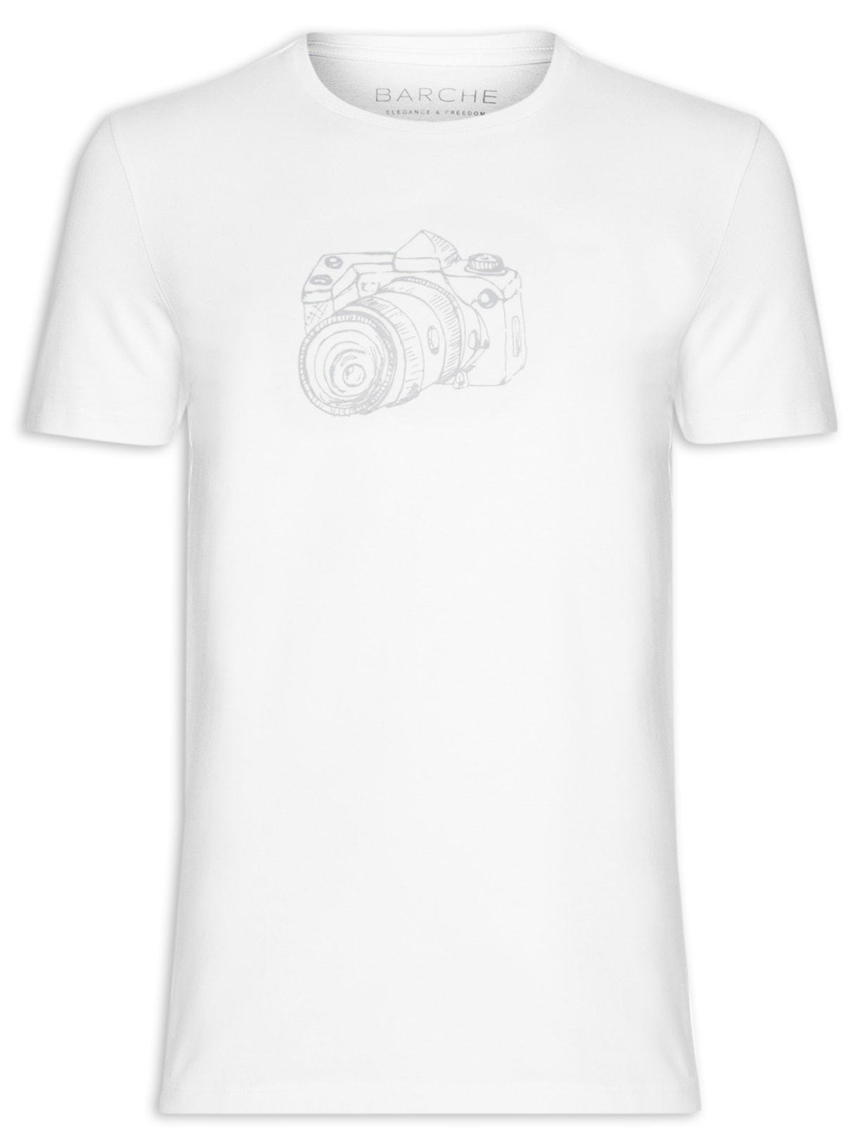 Camiseta Masculina Confort Estampado - Branco