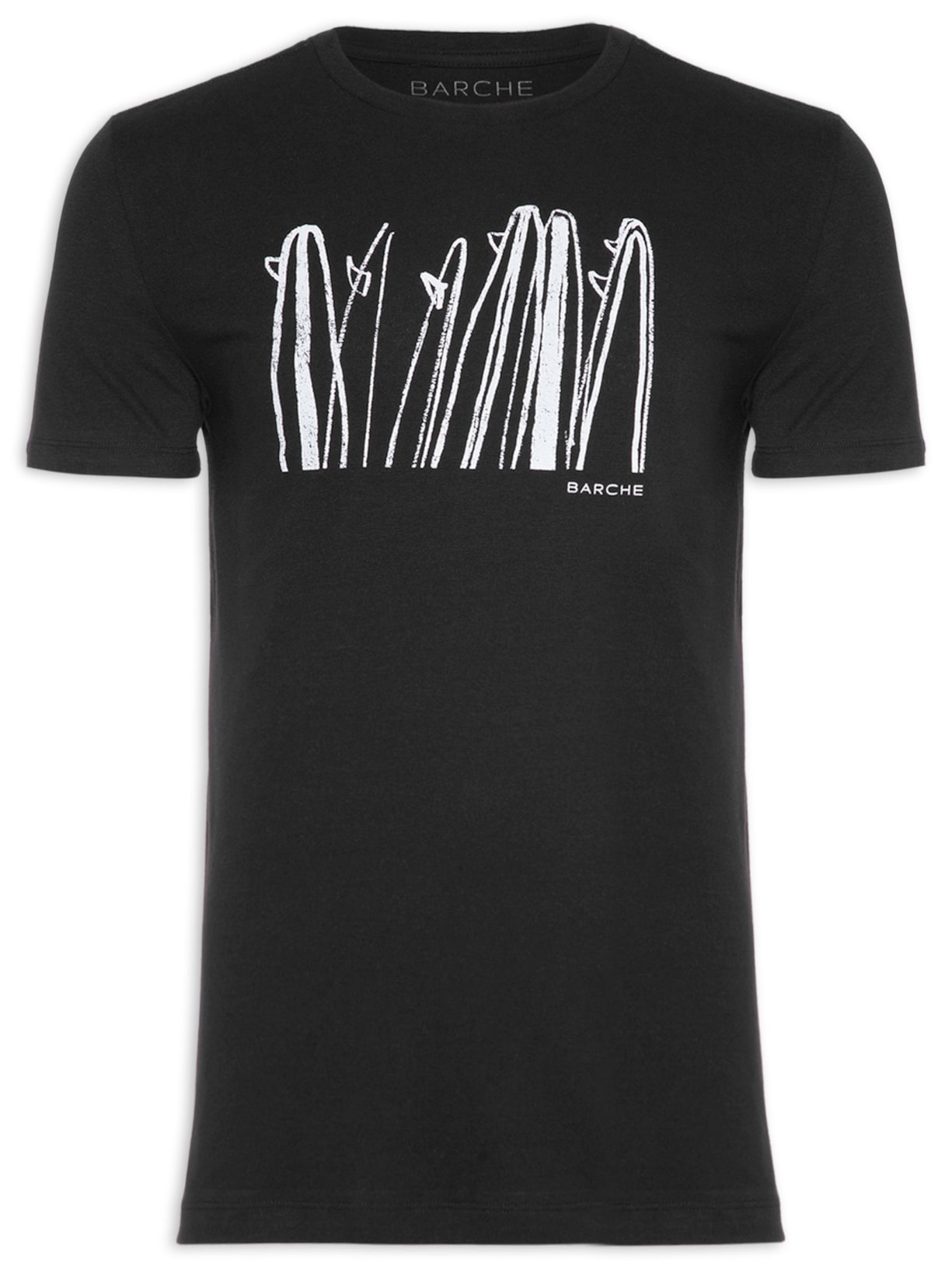 Camiseta Masculina Confort Estampado Preto Barche