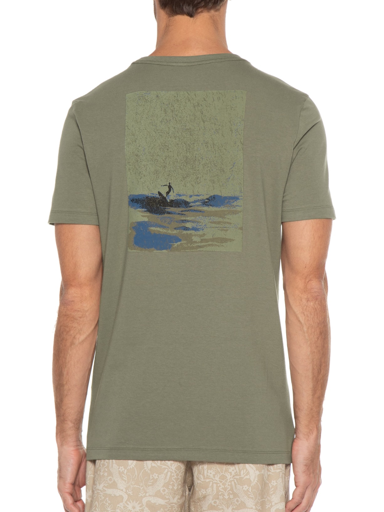 Camiseta Masculina Confort Estampado Verde Barche