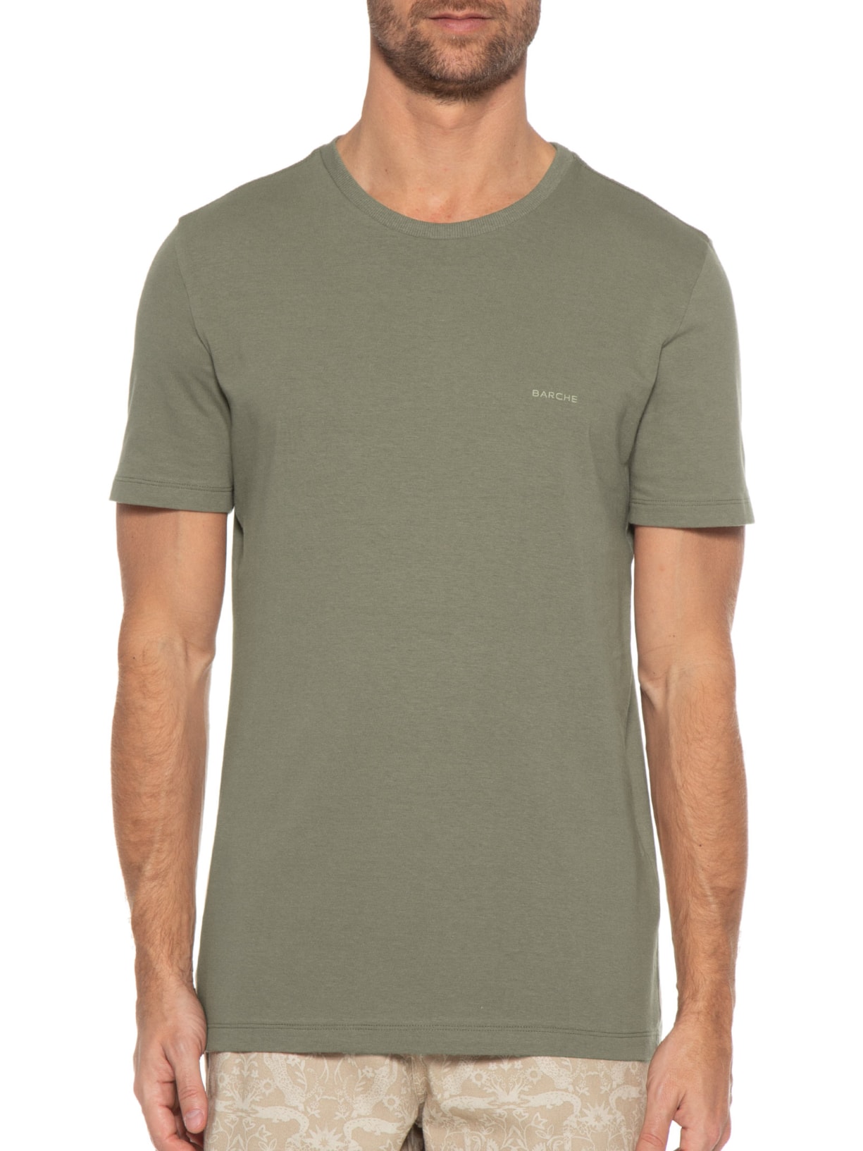Camiseta Masculina Confort Estampado Verde Barche