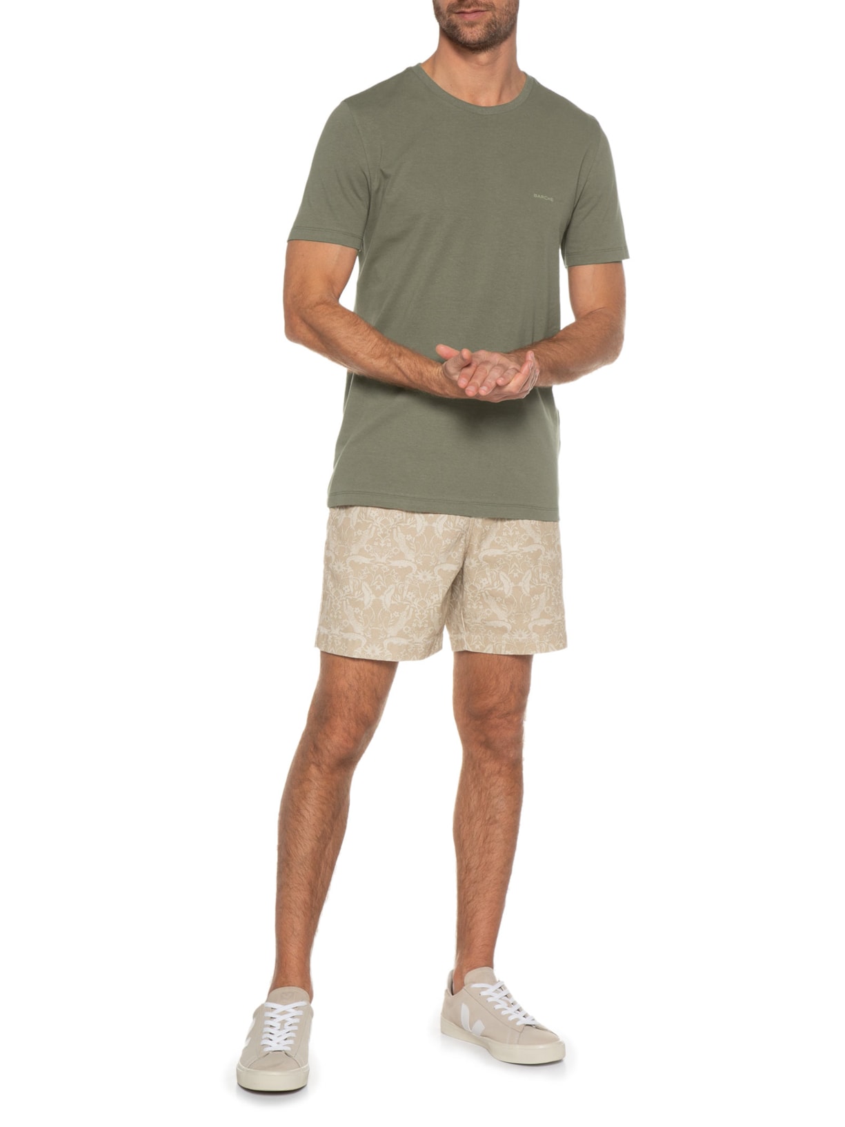 Camiseta Masculina Confort Estampado Verde Barche