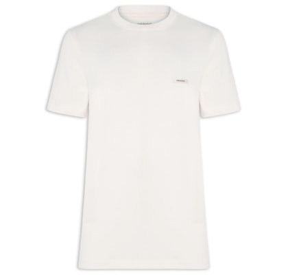 Camiseta Masculina Confort Fit Com Etiqueta Decorativa - Off White