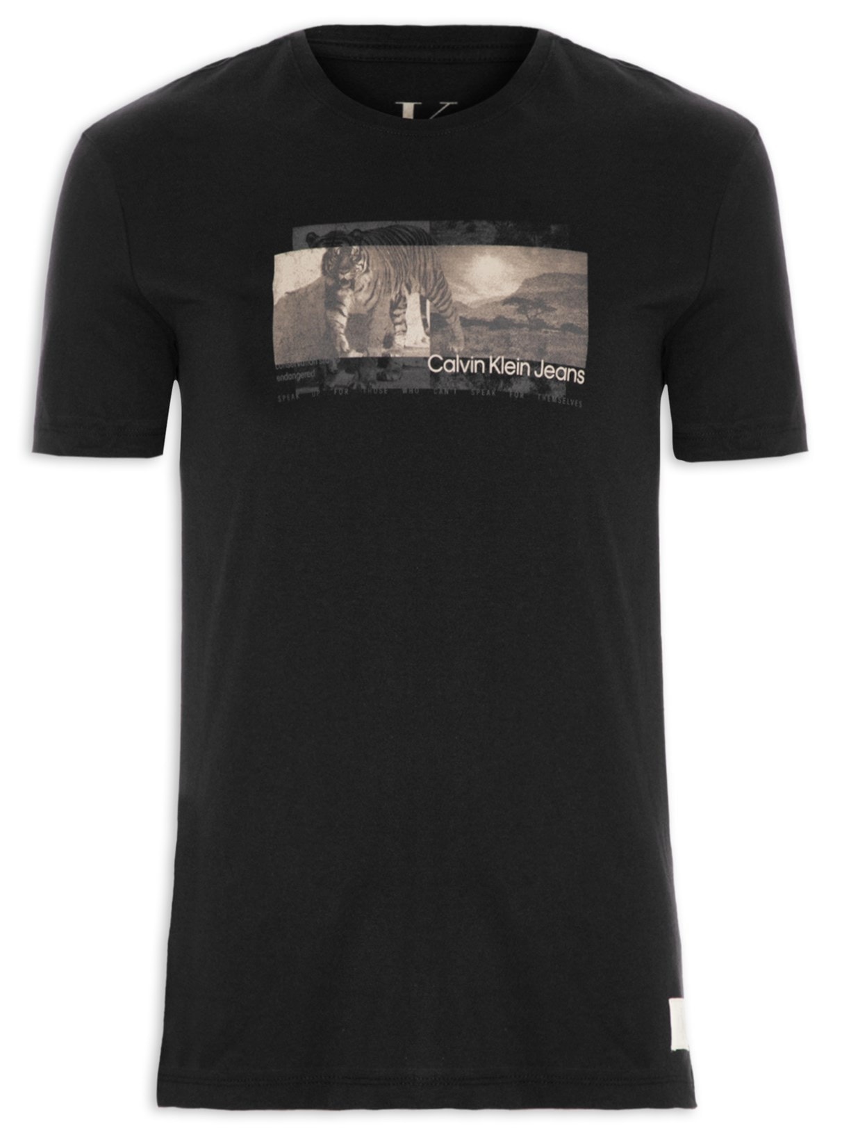 Camiseta Masculina Conservation Tigre - Calvin Klein Jeans - Preto