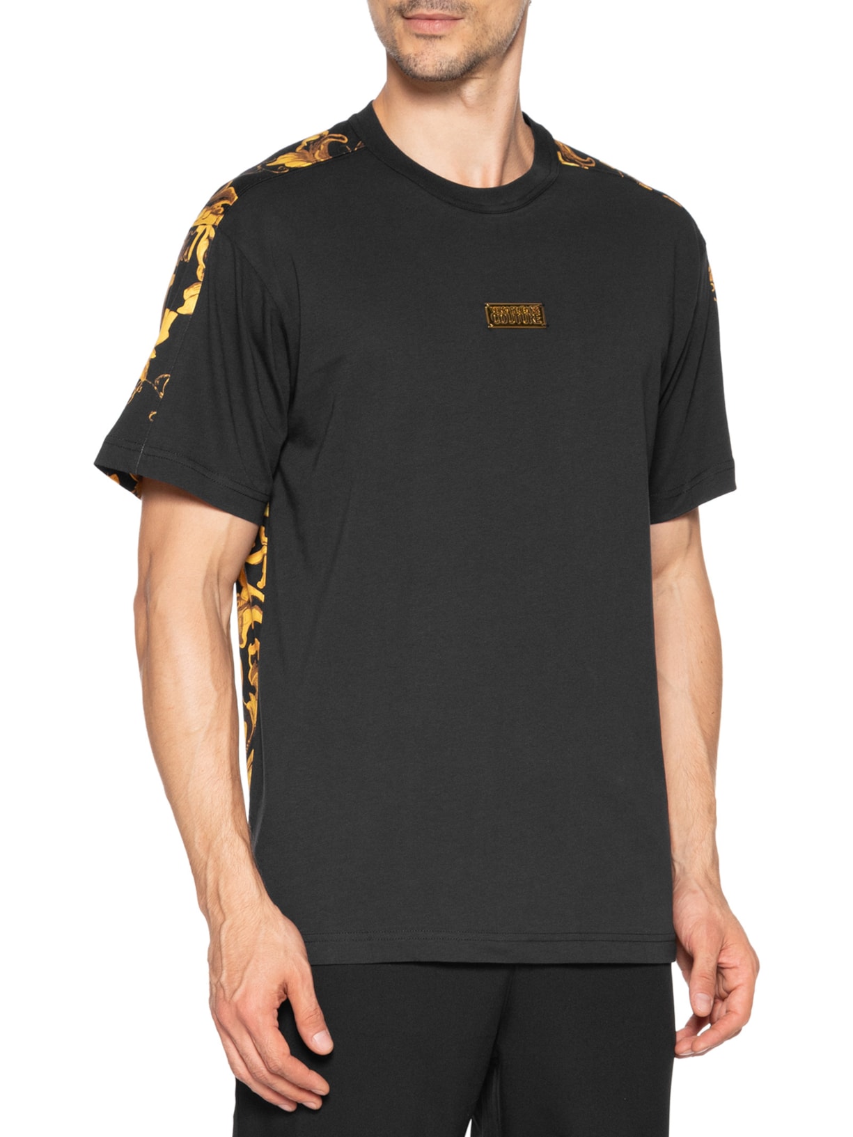 Camiseta Masculina Contr Barroco Print Preto Versace Jeans Couture
