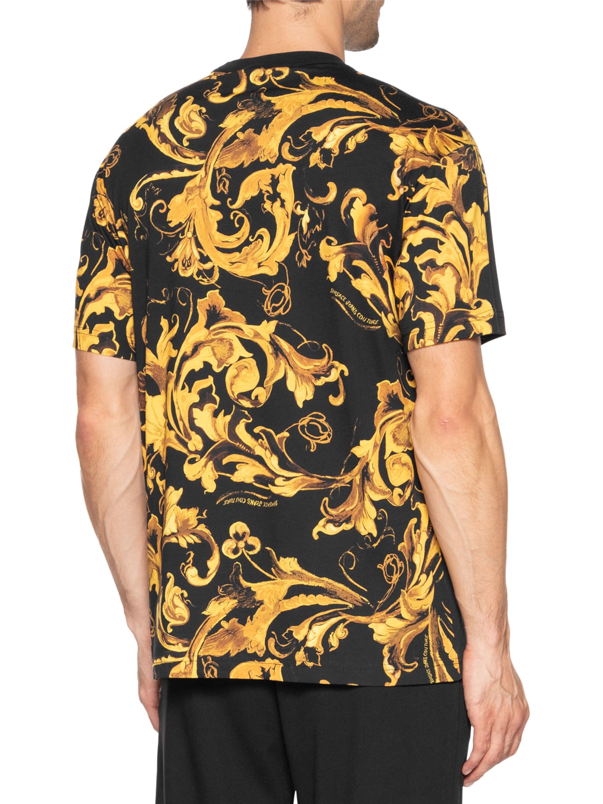 Camiseta Masculina Contr Barroco Print Preto Versace Jeans Couture