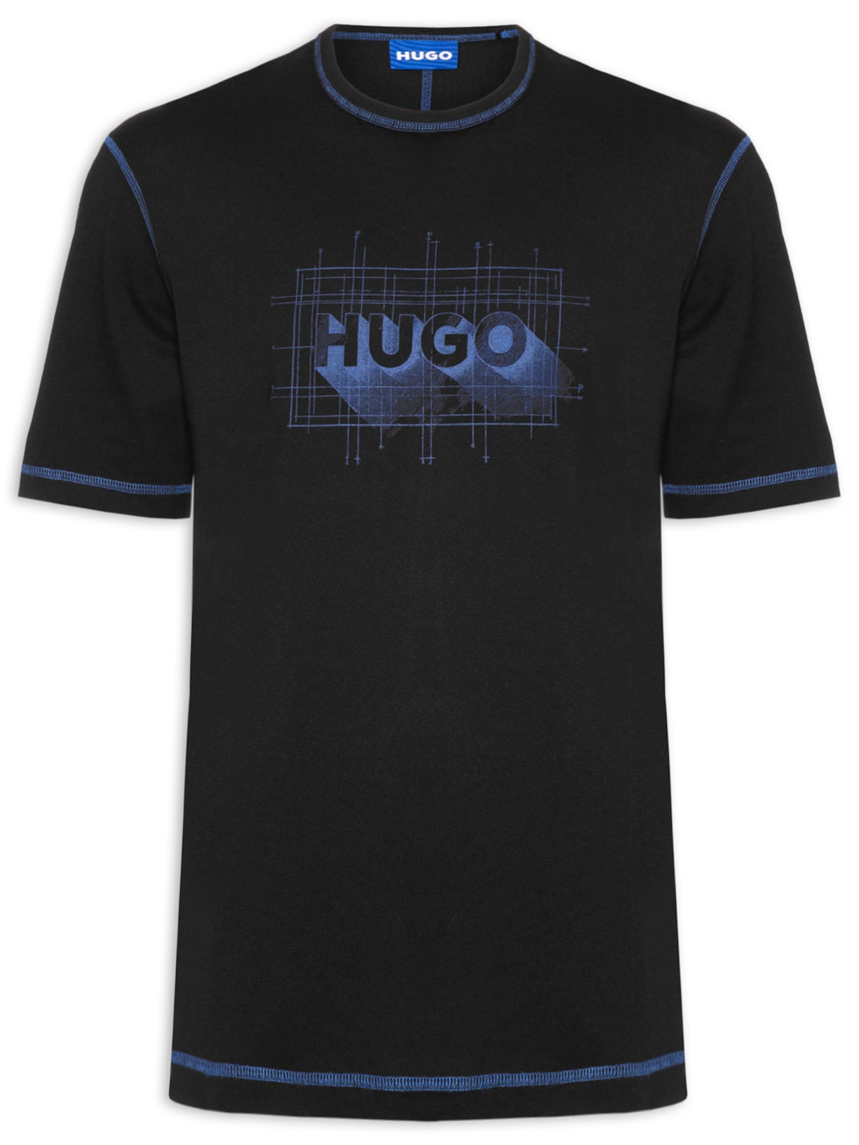 Camiseta Masculina Contrast Crew Neck Nothal - Preto