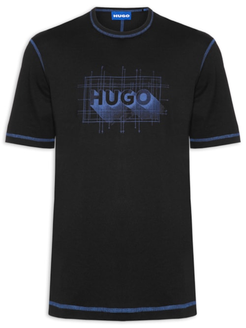 Camiseta Masculina Contrast Crew Neck Nothal - Preto