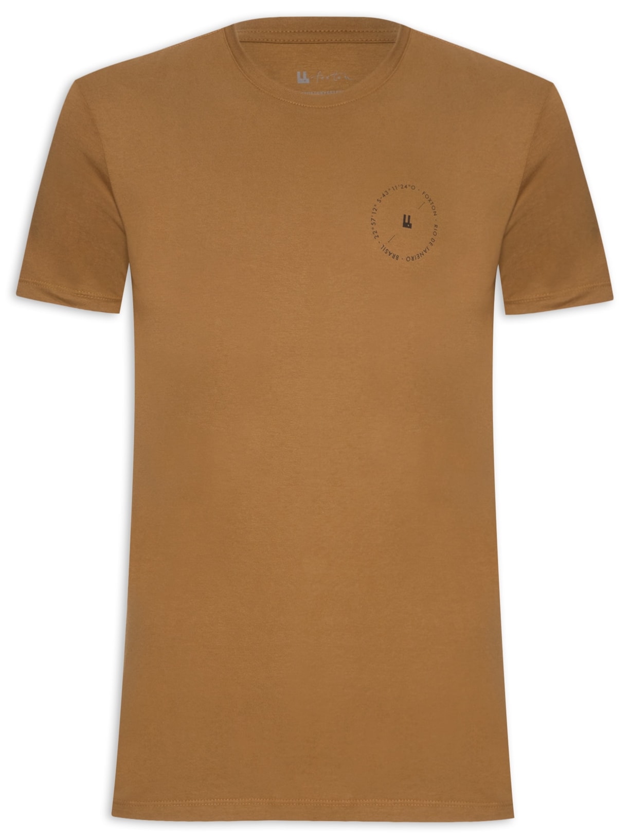 Camiseta Masculina Coordenadas - Bege