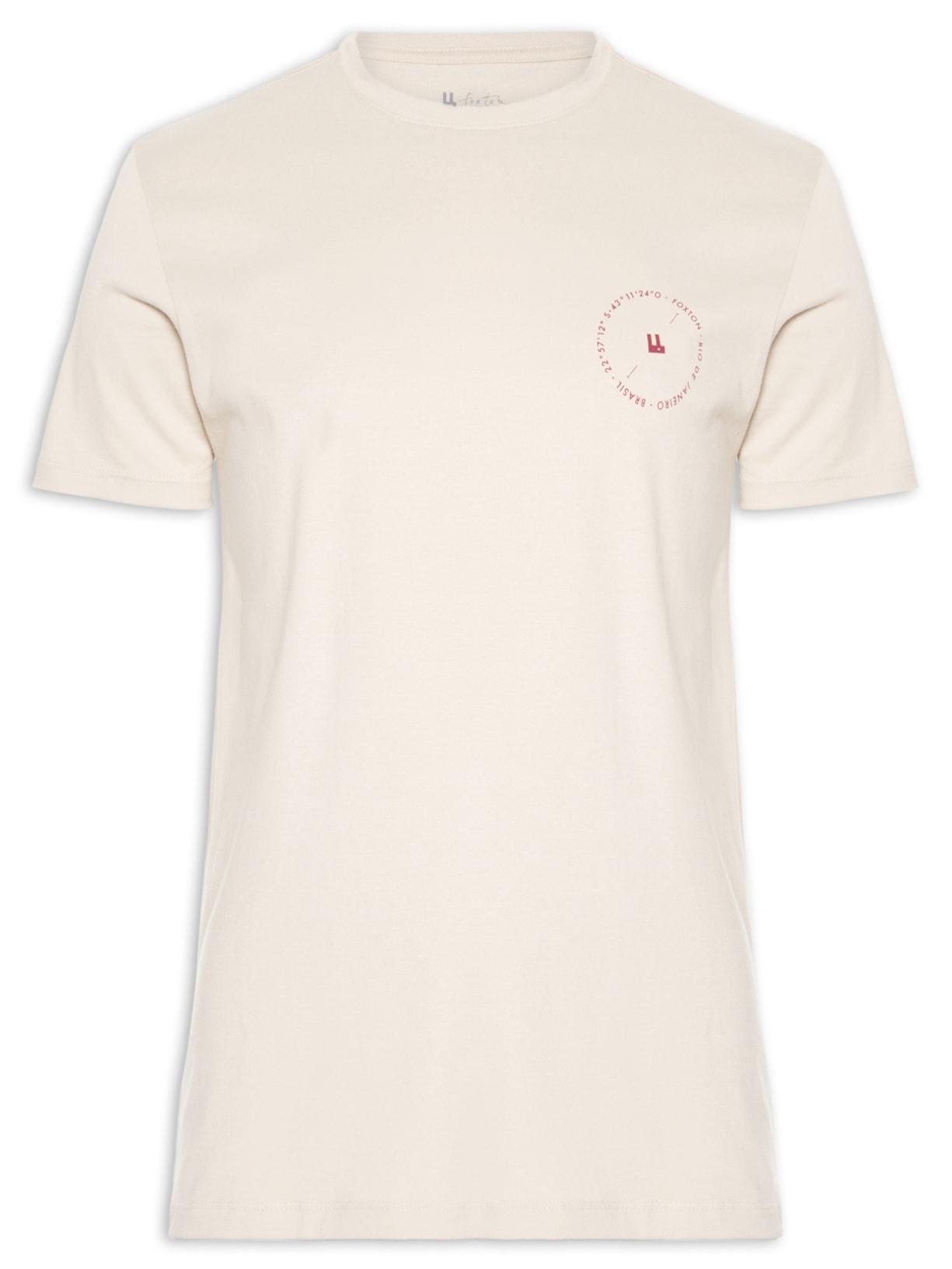 Camiseta Masculina Coordenadas - Bege