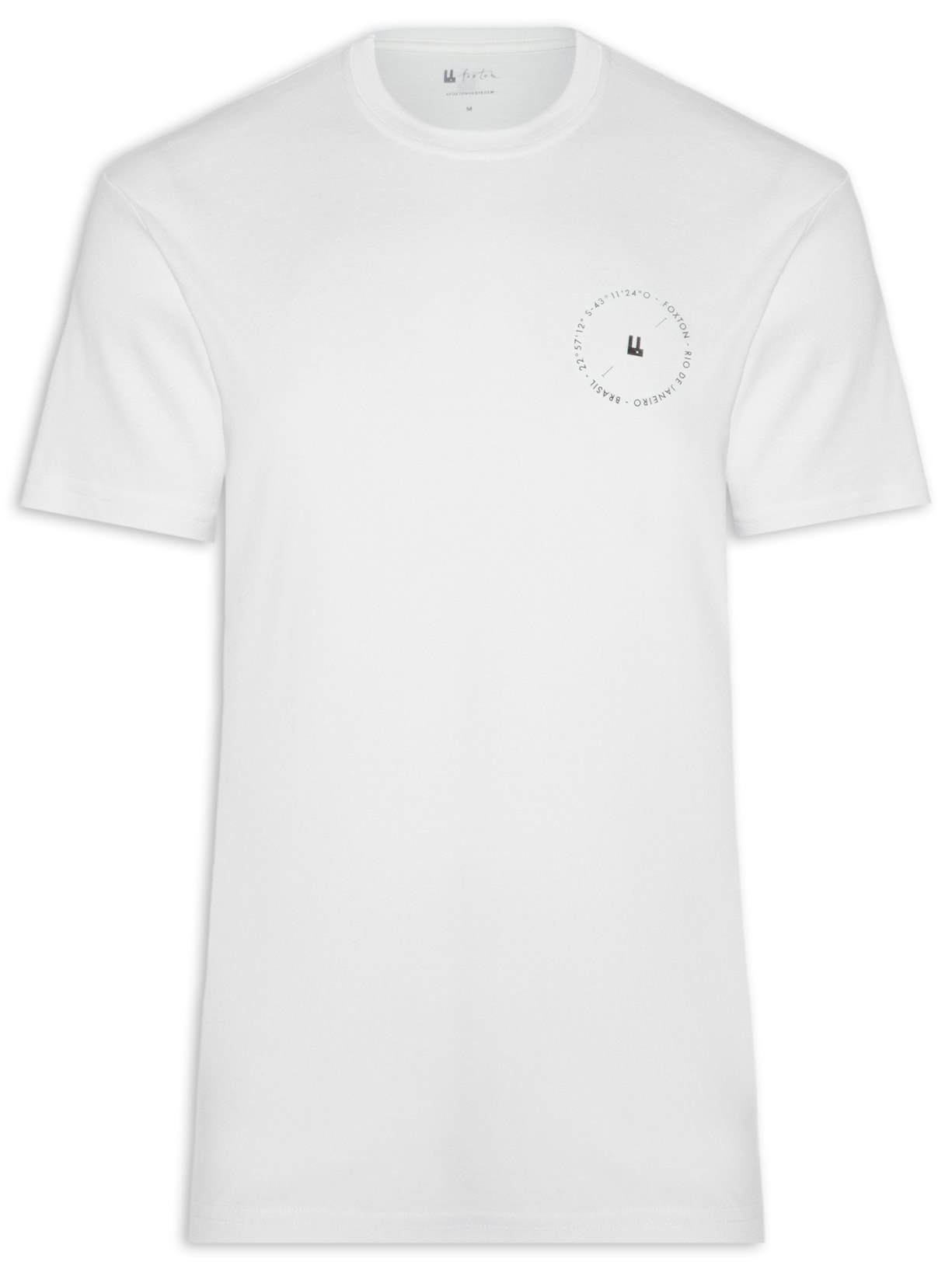 Camiseta Masculina Coordenadas - Branco