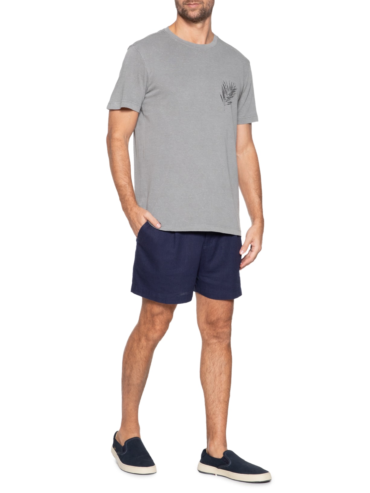 Camiseta Masculina Coqueiro Cinza Osklen