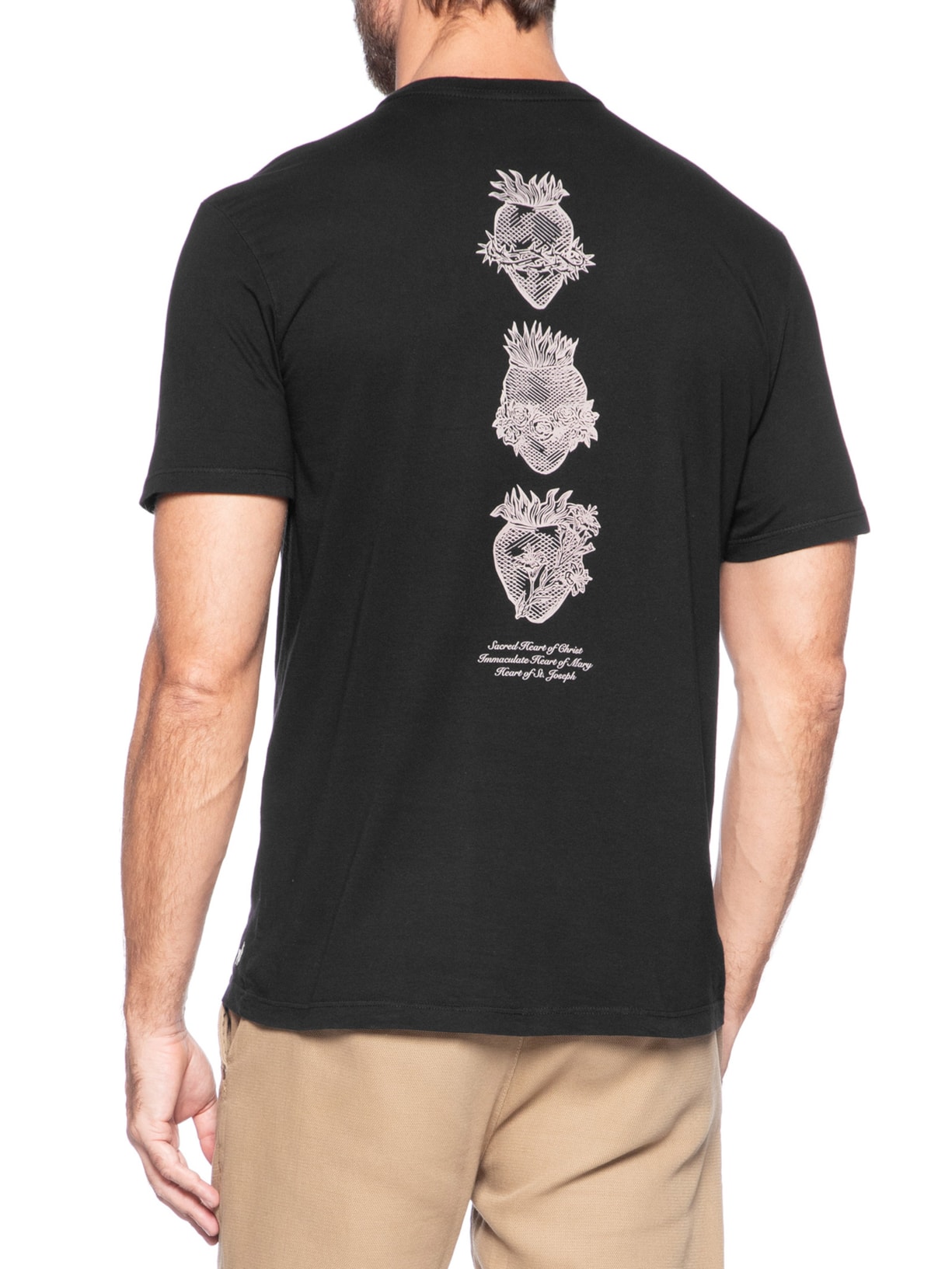 Camiseta Masculina Corações Preto Zapalla