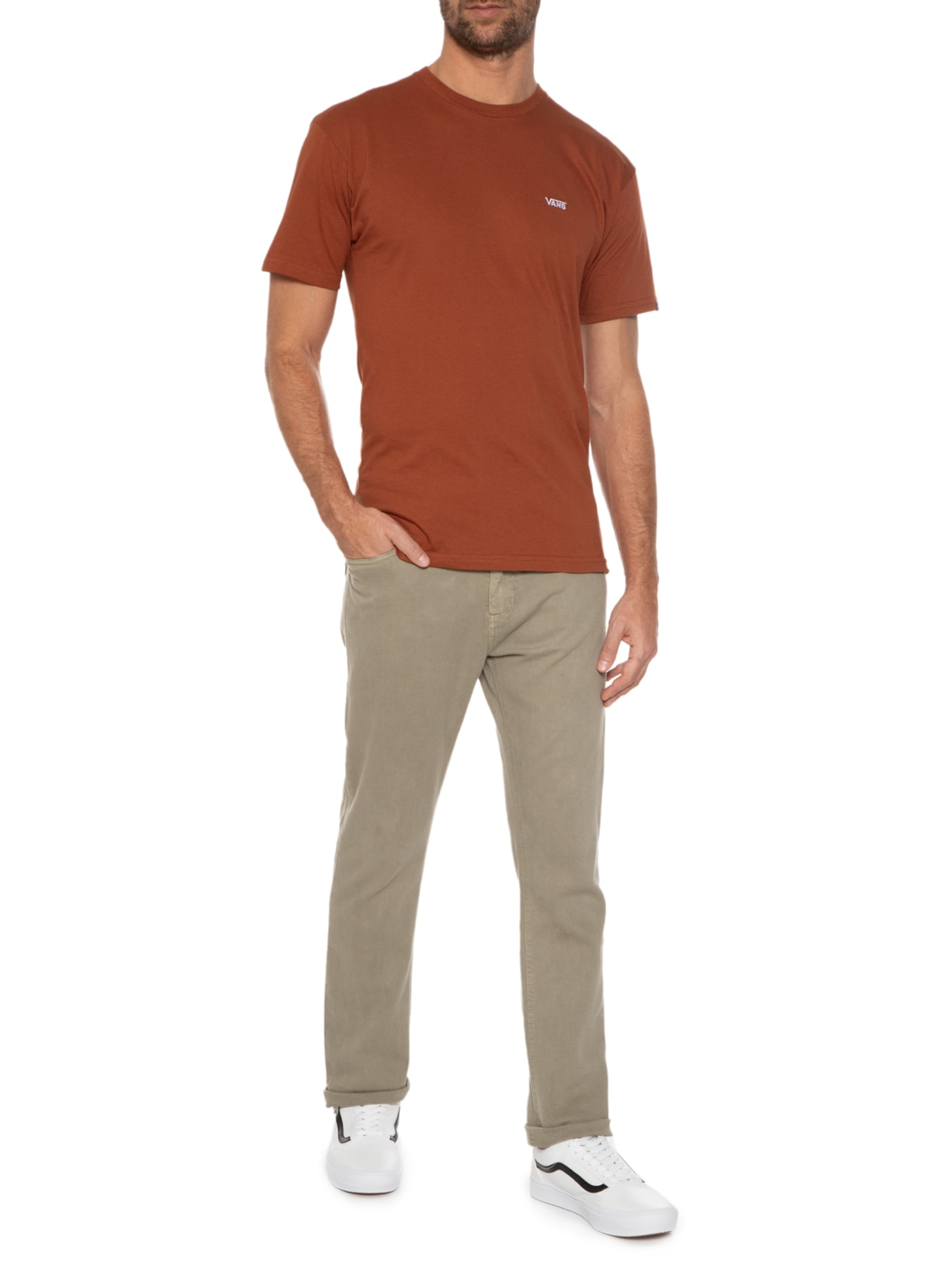 Camiseta Masculina Core Basics Tee Laranja Vans