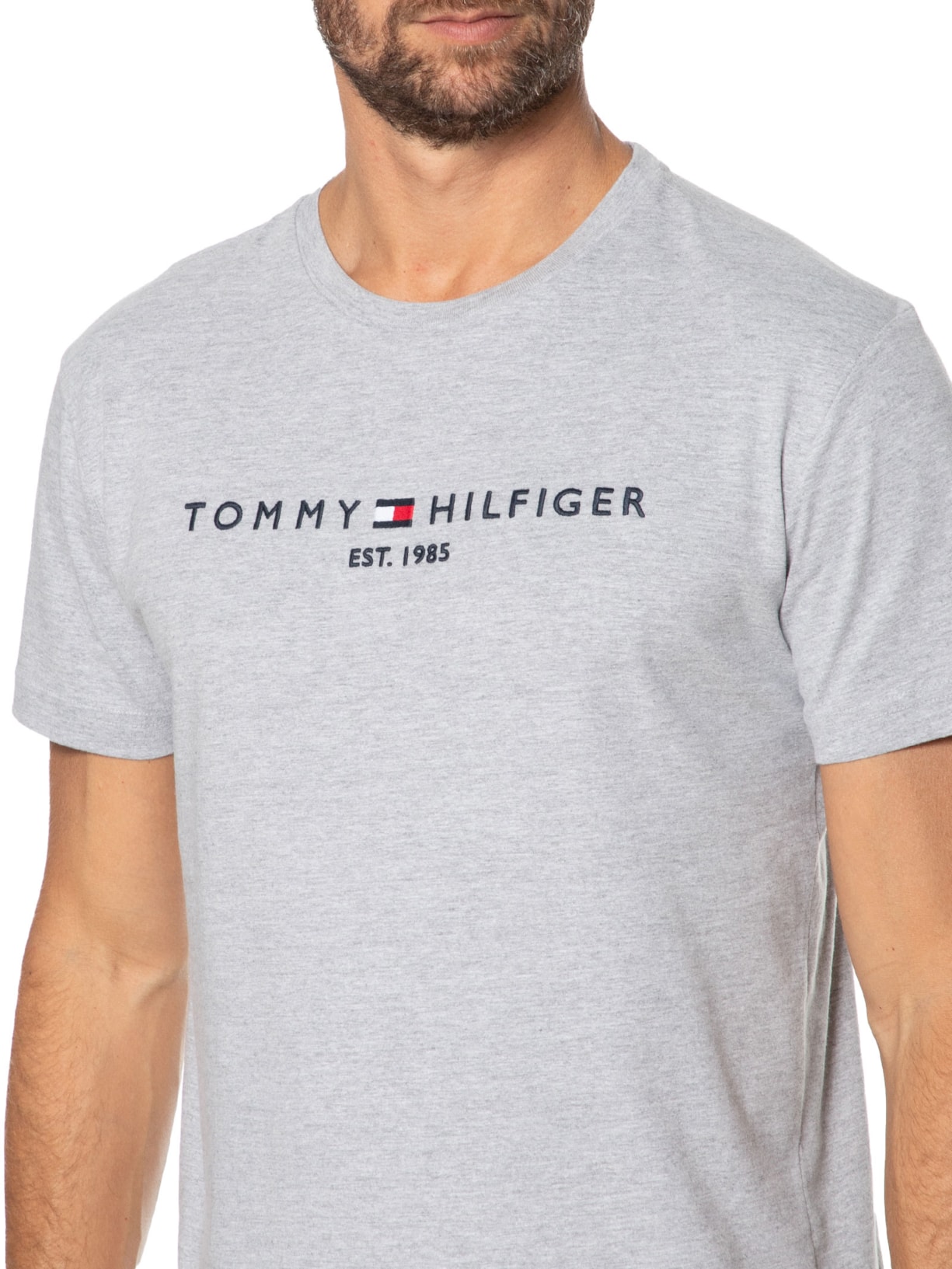 Camiseta Masculina Core Logo Tee Cinza Tommy Hilfiger