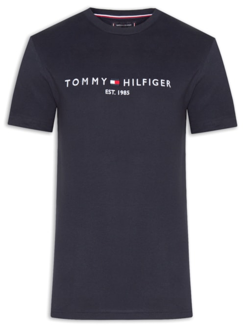 Camiseta Masculina Core TH Logo Bordado Regular Fit Em Algodão - Azul