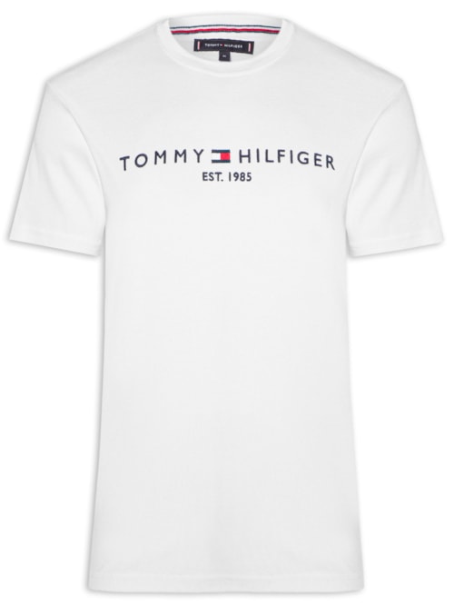 Camiseta Masculina Core TH Logo Bordado Regular Fit Em Algodão - Branco