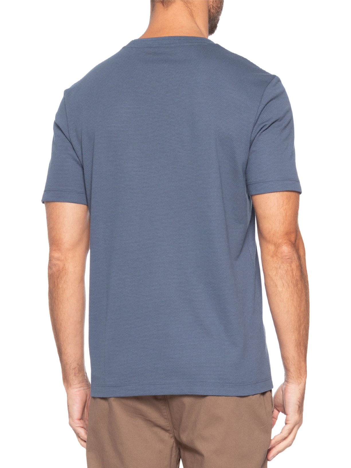 Camiseta Masculina Cotton Blend Bubble-Jacquard Tiburt 240 Azul Boss
