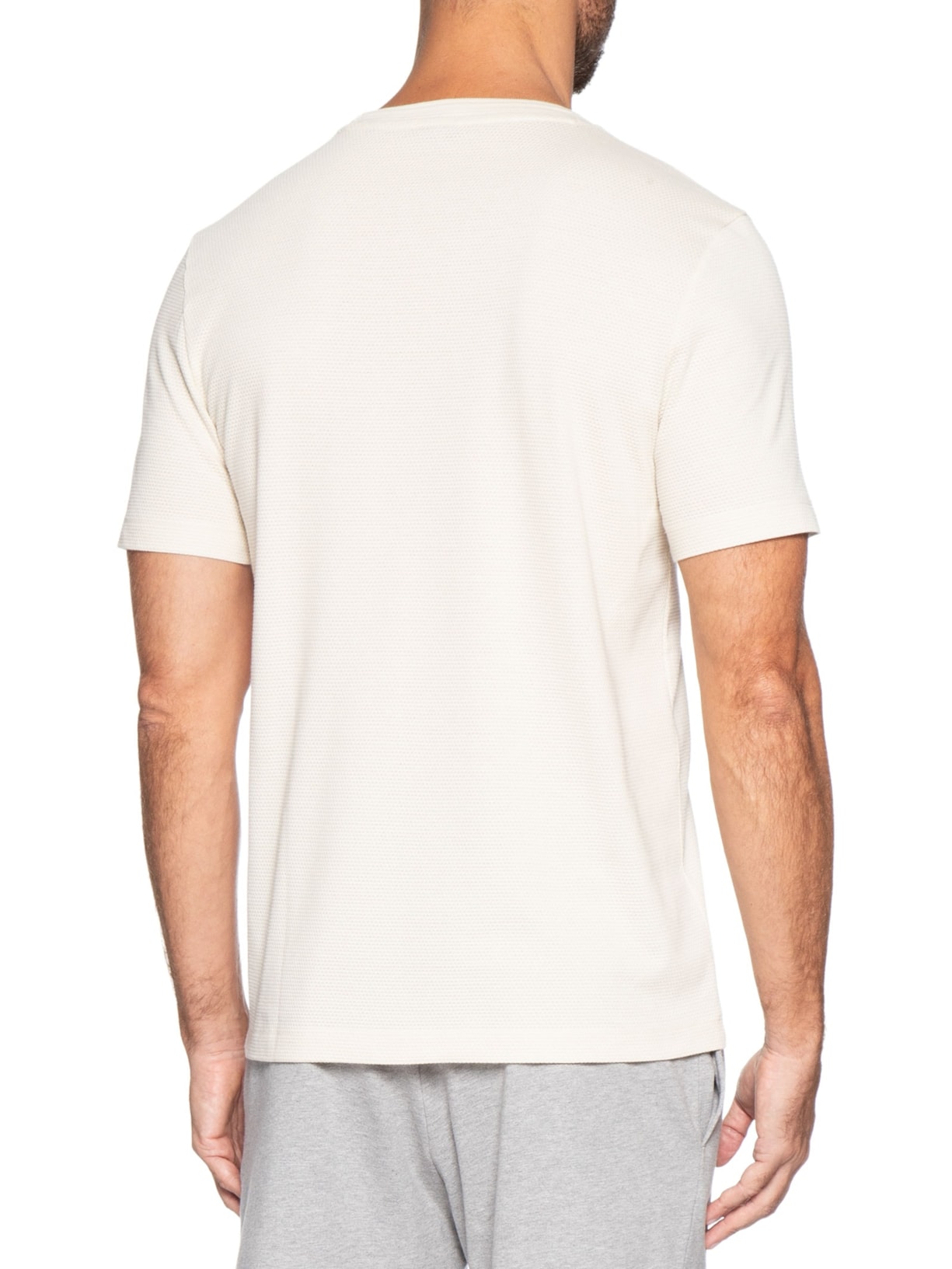 Camiseta Masculina Cotton Blend Bubble-Jacquard Tiburt 240 Branco Boss