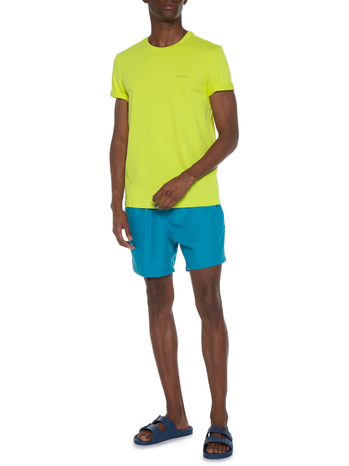 Camiseta Masculina Cotton Estampado Amarelo Barche