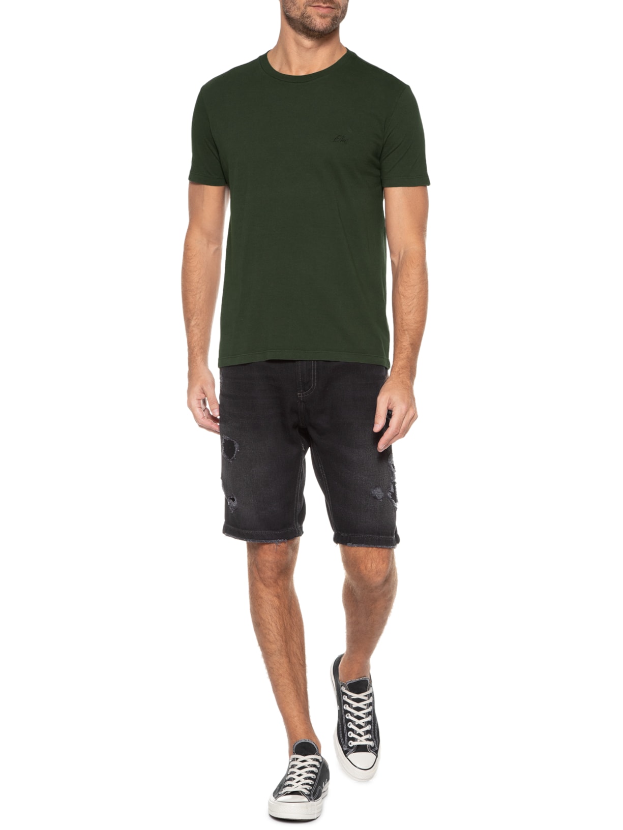 Camiseta Masculina Cotton Fine Aquarela Classic Manga Curta Verde Ellus