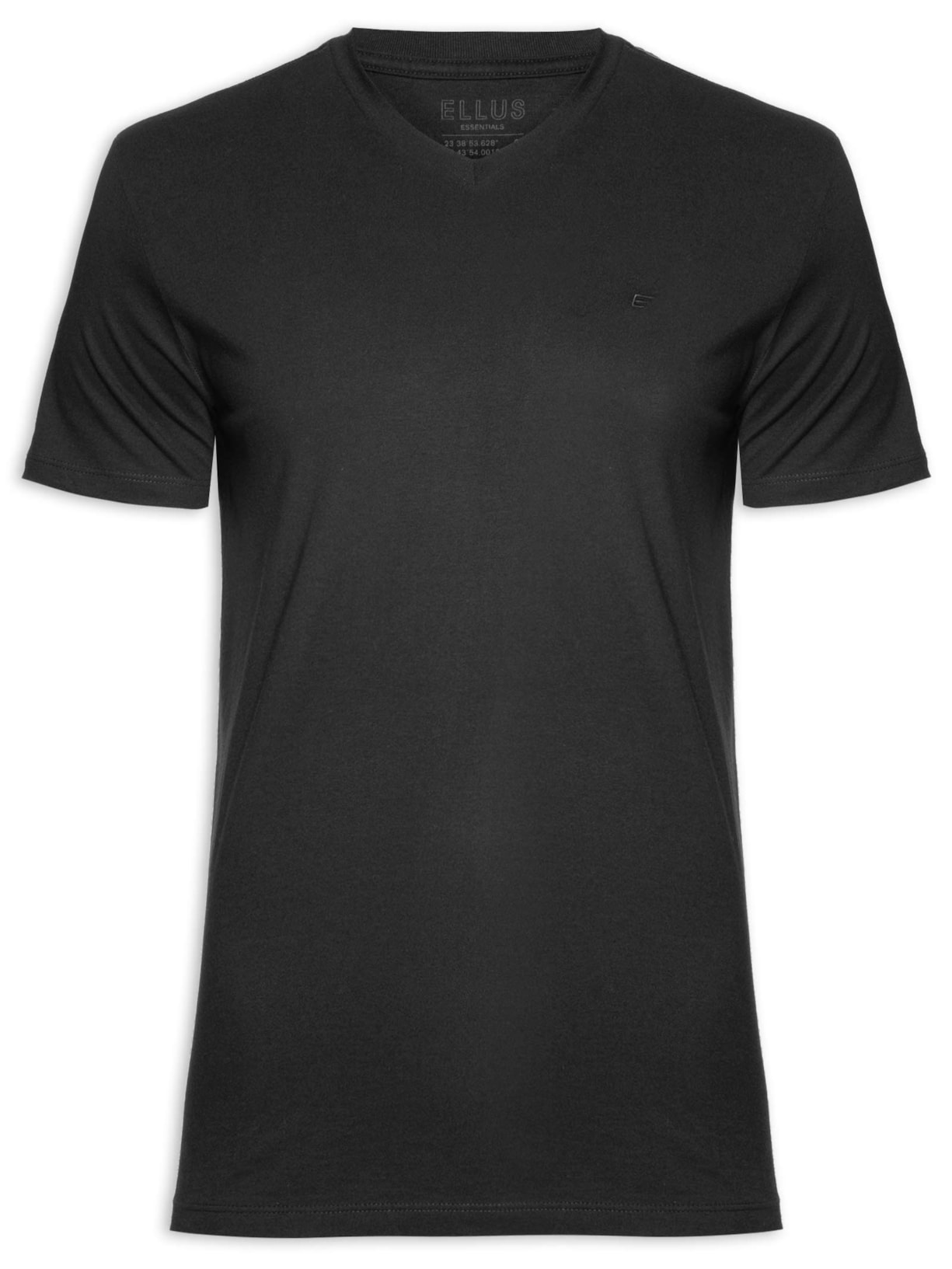 Camiseta Masculina Cotton Fine Easa Classic Decote V - Preto