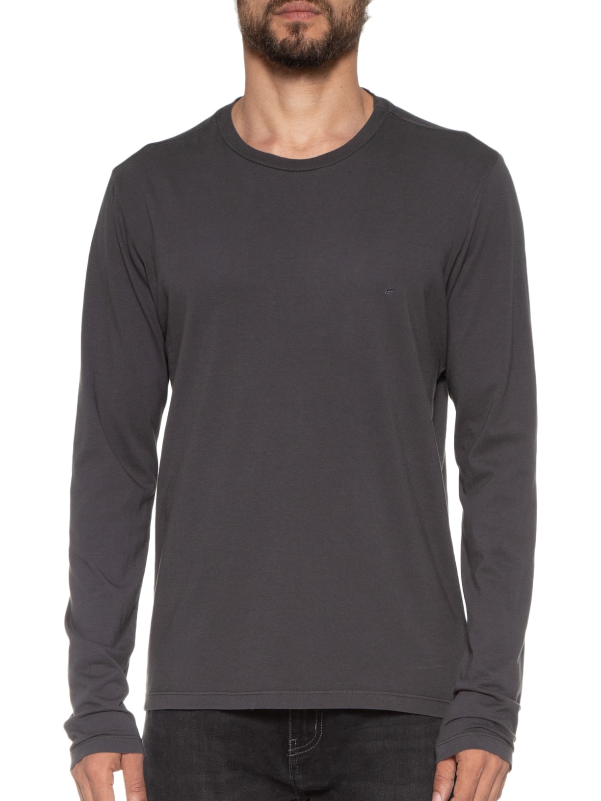 Camiseta Masculina Cotton Fine Easa Classic Malha Longa Preto Ellus