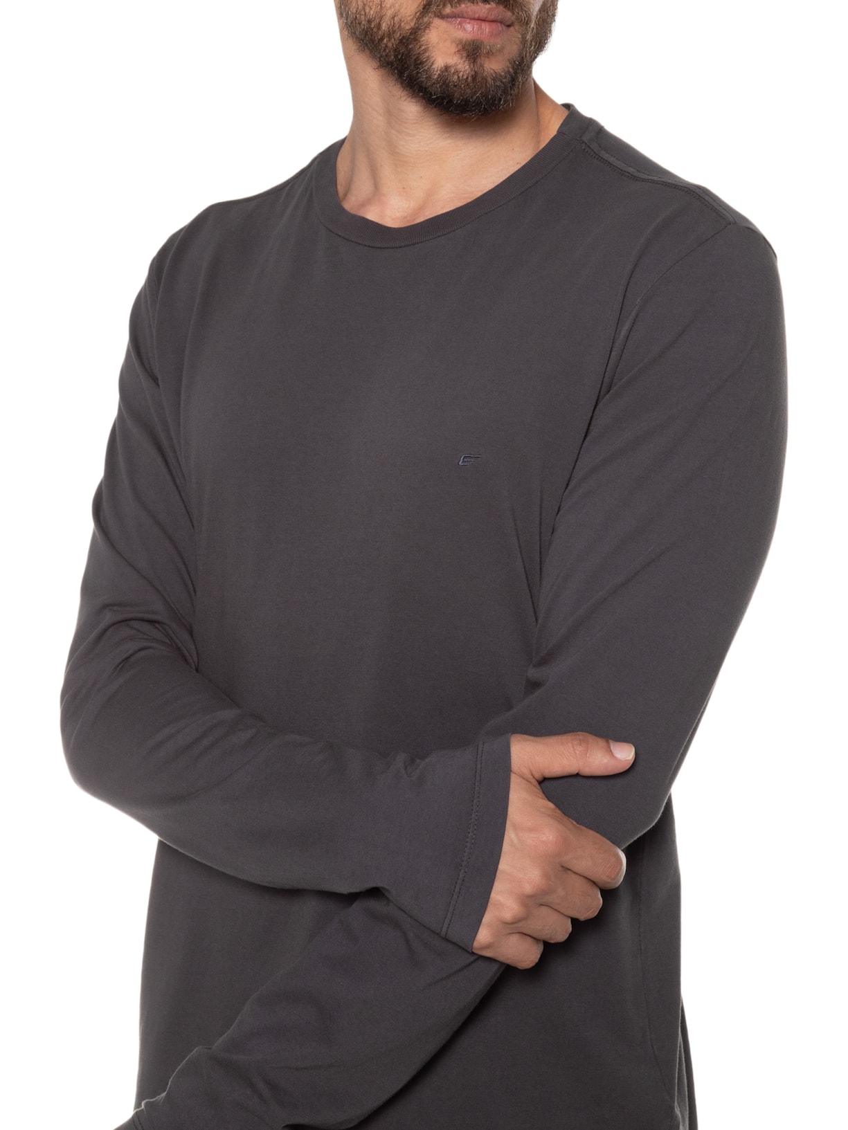 Camiseta Masculina Cotton Fine Easa Classic Malha Longa Preto Ellus