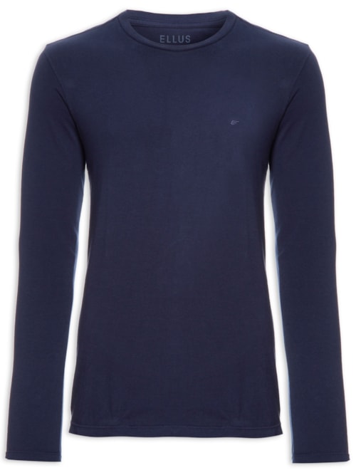 Camiseta Masculina Cotton Fine Easa Classic Ml - Azul