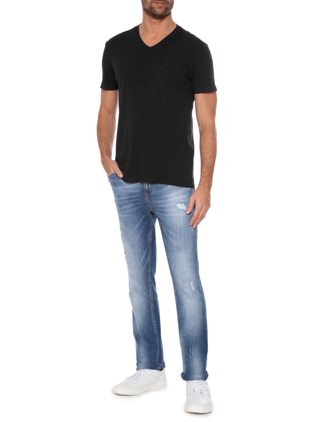 Camiseta Masculina Cotton Fine Easa Classic Preta Ellus