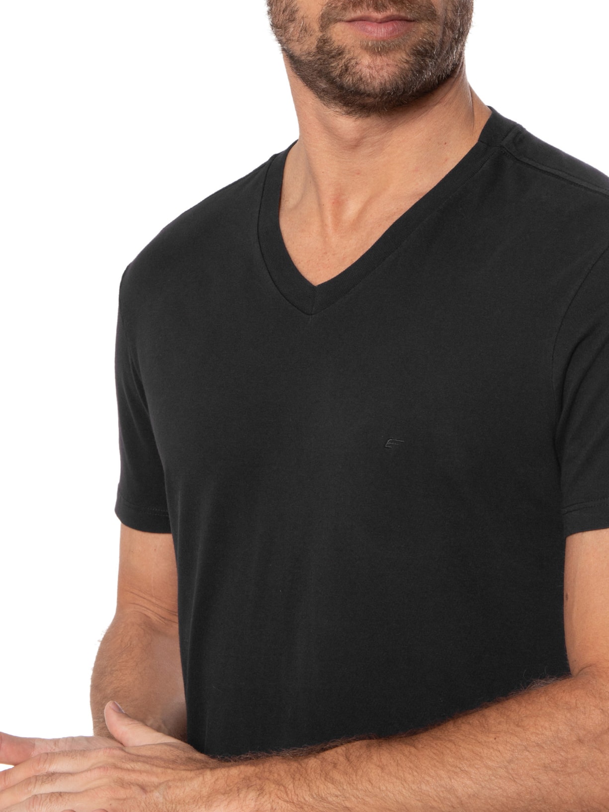 Camiseta Masculina Cotton Fine Easa Classic Preta Ellus