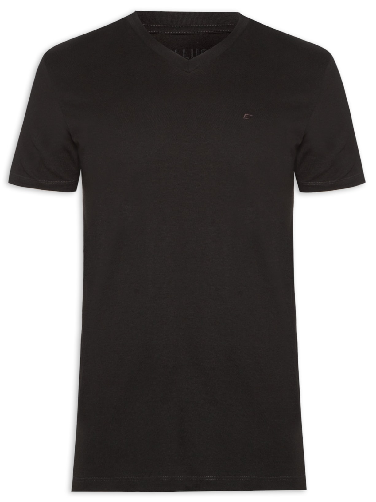 Camiseta Masculina Cotton Fine Easa Classic V - Preto