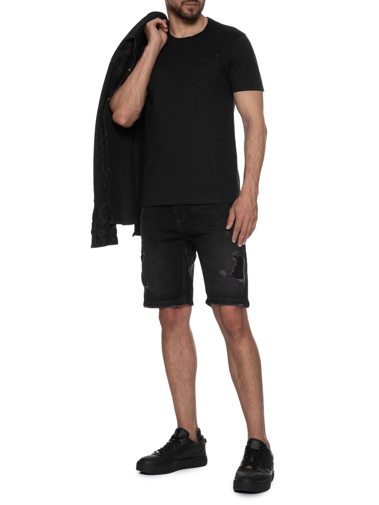 Camiseta Masculina Cotton Fine Easa Pocket Classic Preto Ellus