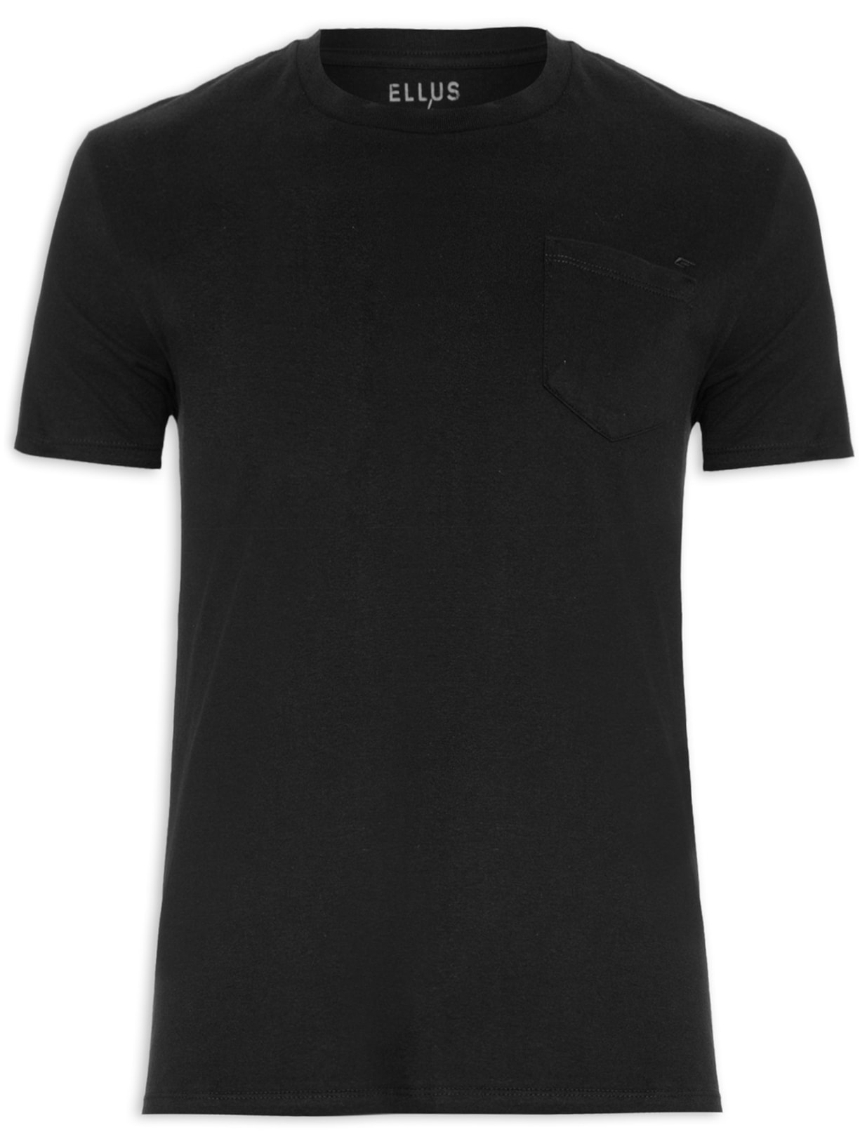 Camiseta Masculina Cotton Fine Easa Pocket Classic Preto Ellus